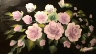 Розы акрилом  - техника двойного мазка. Roses in acrylics  - one stroke