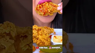 Eating Church’s Fried Chicken with Hot Honey #asmr #eating #food #shorts