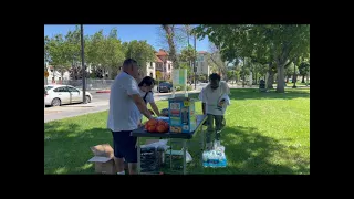 Mika & DJ Tony Torres  Feeding The Homeless  & Giving out clothes  At St James Park 2024