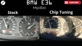 BMW E36 m50b20 before-after chip tuning speed acceleration