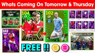 What Is Coming On Tomorrow Monday & Next Thursday In eFootball 2024 Mobile !! Free Epics, Coins 🔔🤩