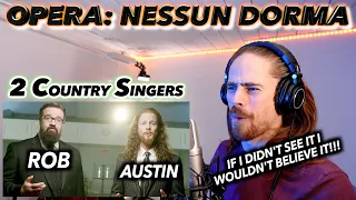 Two COUNTRY Singers try singing OPERA | "Nessun Dorma" Austin Brown & Rob Lundquist FIRST REACTION!