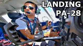 Piper PA-28 Cherokee | Smooth Cockpit Landing at LCA Intl | GoPro Cockpit View & ATC Comms