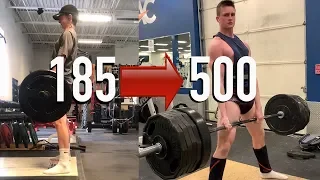 INSANE 2 YEAR DEADLIFT TRANSFORMATION! 185-500 lbs. (18 YEARS OLD)