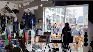 Björk DJing at Smekkleysa Record Store in Reykjavík, Iceland 2023