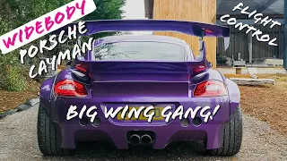 The Biggest WING! Ruining my Widebody Porsche Cayman with a BIG! Spoiler
