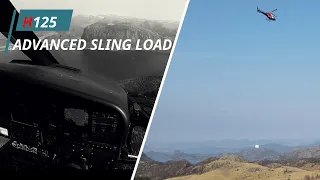 H125 Helicopter Advanced sling load FPV powerline build with stringing team 150ft line