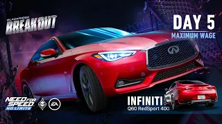 Need For Speed: No Limits | 2022 Infiniti Q60 Red Sport 400 (Breakout - Day 5 | Maximum Wage)