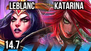 LEBLANC vs KATARINA (MID) | 11 solo kills, 53k DMG, 67% winrate, 26/3/6 | TR Challenger | 14.7