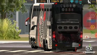 jogo do Corinthians chegando  no onibus novo