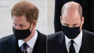 The Stark Differences Between Harry & William At The Funeral