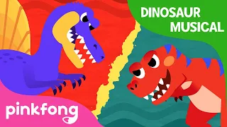 Spinosaurus vs Tyrannosaurus Rex | Dinosaur Musical | Dinosaur Story | Pinkfong Songs for Children