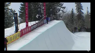 Shaun White 2021 World Cup Snowboard Halfpipe contest run 2 frontside 1440 double cork