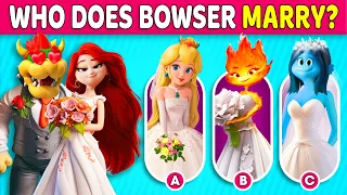 Guess Who is DANCING ? Who do you want Bowser Marry? |Elemental, Super Mario, Ruby Gillman|Tiny Book