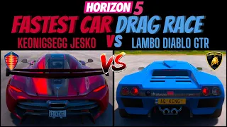 FH5 - Koenigsegg Jesko VS Lamborghini Diablo GTR | Fastest Drag Car Battle