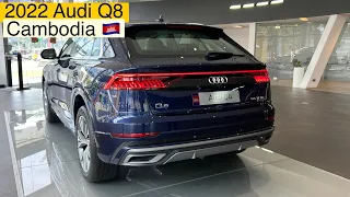 2022 Audi Q8 S-line 55 TFSi blue color | Exterior and interior