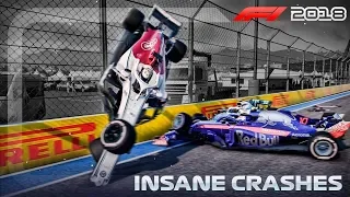 F1 2018 Game: INSANE CRASHES!