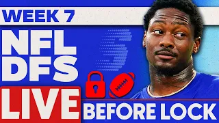 NFL DFS 4 HOUR Live Before Lock | Week 7 Daily Fantasy Football Picks For DraftKings & FanDuel