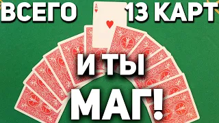 ВОЗЬМИ 13 Карт и СОТВОРИ ЧУДО!!! / Фокусы с Картами с Ловкостью Рук #фокусы