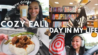 cozy fall day in my life | trying new foods, book shopping, errands & more ☕🍂🧺🧸 | aliyah simone