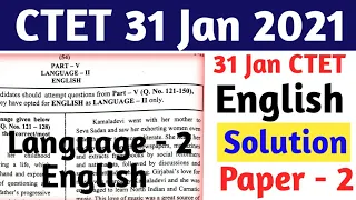 CTET 31 Jan Answer key || Paper 2 English (Language 2) ||