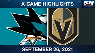 NHL Pre-Season Highlights | San Jose Sharks vs Vegas Golden Knights – September 26th, 2021