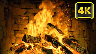 3 HOURS of Relaxing Fireplace Sounds - NO MUSIC - Burning Fireplace & Crackling Fire Sounds