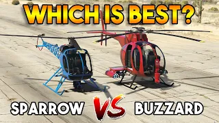 GTA 5 ONLINE : SPARROW VS BUZZARD ATTACK CHOPPER (WHICH IS BEST?)