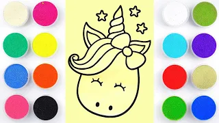 Cute unicorn sand painting for kids and toddlers || ABCD rhymes song for kids and toddlers