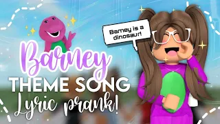 BARNEY THEME SONG 💜|| LYRIC PRANK! || Dr laba