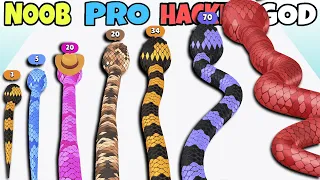 NOOB vs PRO vs HACKER vs GOD in Snake Run Race