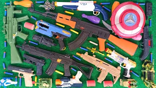 Collecting 7 Sniper Rifles AK 47 Captain America Nerf Gun Glock Pistol Magnum Revolver M16 Shotgun