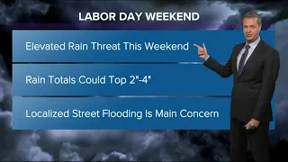 Labor Day weekend forecast: Elevated rain threat, street flooding possible