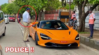 POLICE BUSTS MCLAREN 720s | Supercars ACCELERATIONS and REACTIONS on INDIAN roads