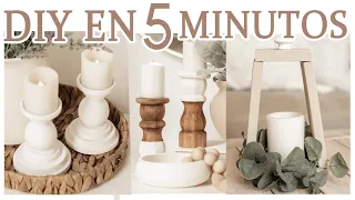 💡DIYS EN 5 MINUTOS PARA DECORAR TU HOGAR 💡PORTAVELAS Y FAROLES FÁCILES Y ELEGANTES/ IDEAS DECORACIÓN