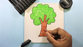 Simple Tree Drawing - Draw for Kids | Sunday Art Class (Tree Series)