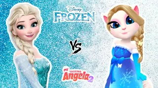 My Talking Angela 2 vs Frozen Elsa II #mytalkingangela2