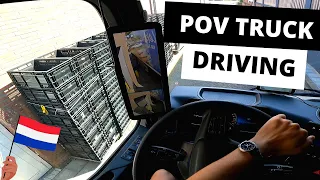 POV Truck Driving - New Mercedes Actros  -Lindenburghlaan Steenbergen 🇳🇱 Cockpit View