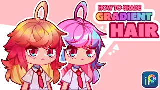 How to shade TWO COLORED HAIR | Gradient hair | Gacha Club | voice over | tutorial
