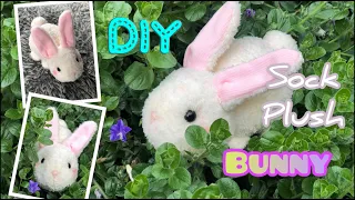 DIY Kawaii Bunny Rabbit Sock Plushie Tutorial! Easy-to-sew fun craft using fluffy socks!