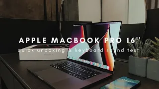 macbook pro 16" 💻 unboxing space grey m2 pro 🖱️  | keyboard sound test ✨