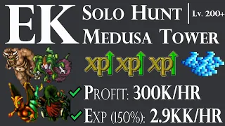 EK - Solo Hunt Medusa Tower PROFIT: 300k/hr EXP (150%): 2.9kk/hr  (post rebalanceo de vocaciones)