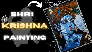 "Sacred Strokes: Shri Krishna Portrait"|acrylics painting| Shri Krishna Painting ideas| time-lapse