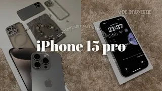 iPhone 15 pro🩶🎧🪽 unboxing, decorating, whats on my iphone, etc.𓂃 𓈒𓏸