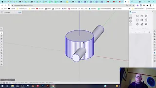 Tutorial: Cutting a hole in cylinder using SketchUp Free.