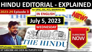 HINDU EDITORIAL DAILY | July 5 | Wednesday | Hindu news paper analysis daily | Vysh IAS Hindu news
