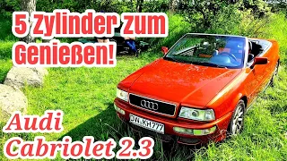 Audi Cabriolet 2.3E - 5 Zylinder zum Genießen! | Probefahrt & Sound | Youngtimer 2023