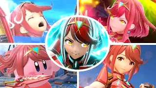 Pyra & Mythra All Victory Poses, Final Smash, Kirby Hat & Palutena Guidance in Smash Bros Ultimate