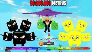 O QUÃO LONGE O AVIÃO A JATO ME FEZ VOAR NO ROBLOX?? 20.000.000 METROS E VIREI TOP 1 (Glide Race)