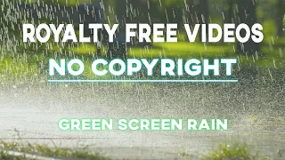 GREEN SCREEN RAIN VIDEO NO COPYRIGHT / FREE VIDEO / RAIN WITH SOUND HD